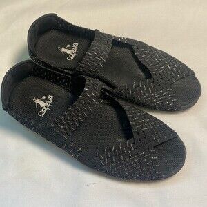 Corkys sandal flats strappy glenda black silver hippie boho strappy womens 7